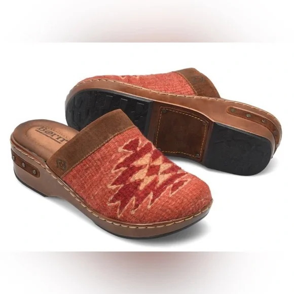 Born Bandy Blankets Clog - Rust Blanket Combo - Picture 1 of 12